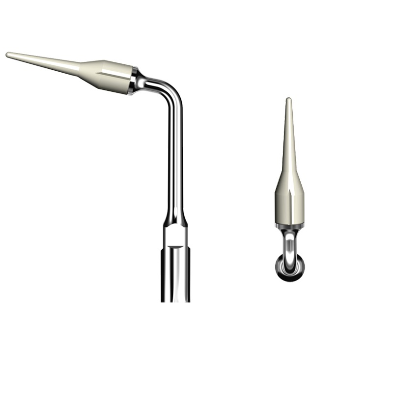 Punta ultrasonidos RUMAR PEEK compatible EMS para implantes dentales.