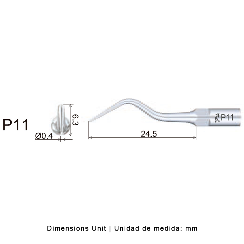 Punta ultrasonidos Woodpecker P1 Perio compatible EMS.