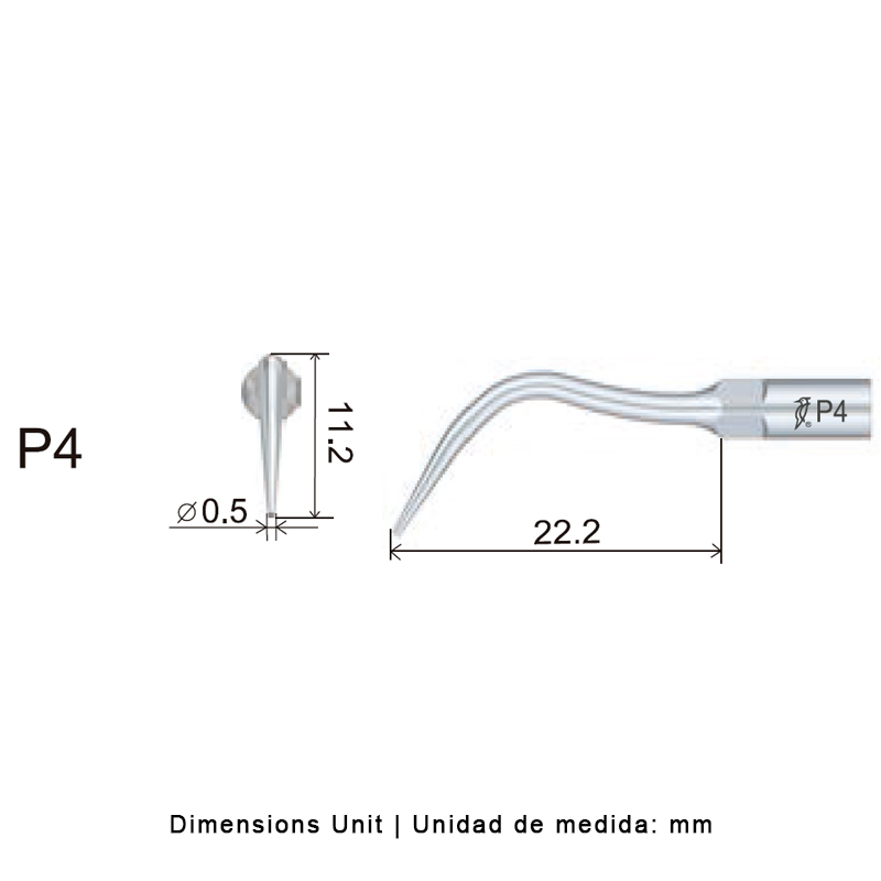 Punta ultrasonidos Woodpecker P4 Perio compatible EMS