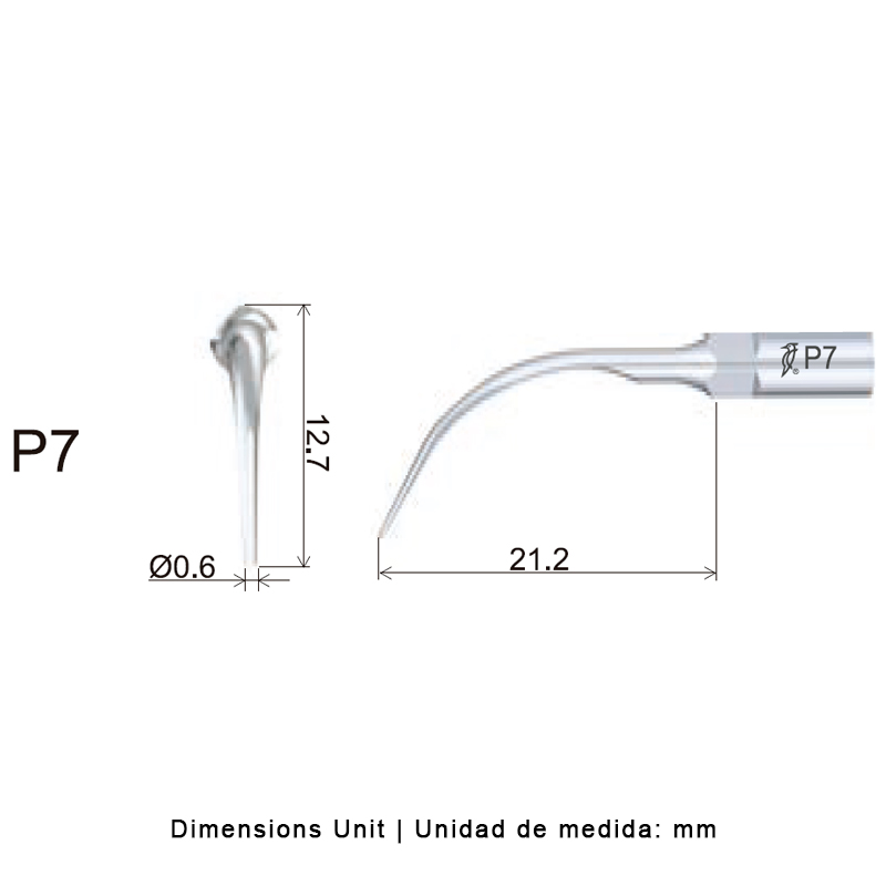 Punta ultrasonidos Woodpecker P7 Perio compatible EMS
