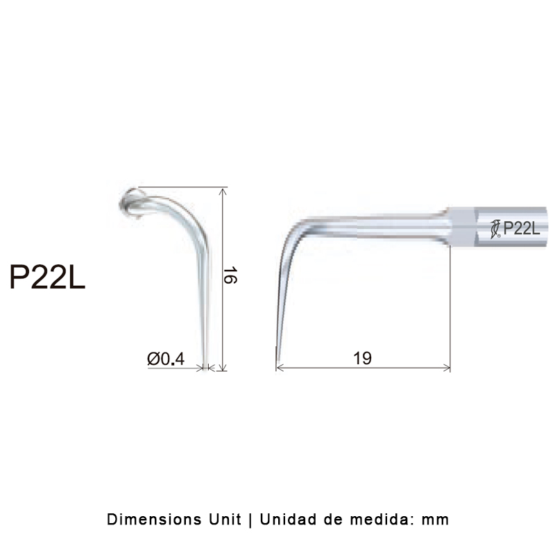 Punta Woodpecker P22L para limpieza periodontal EMS.