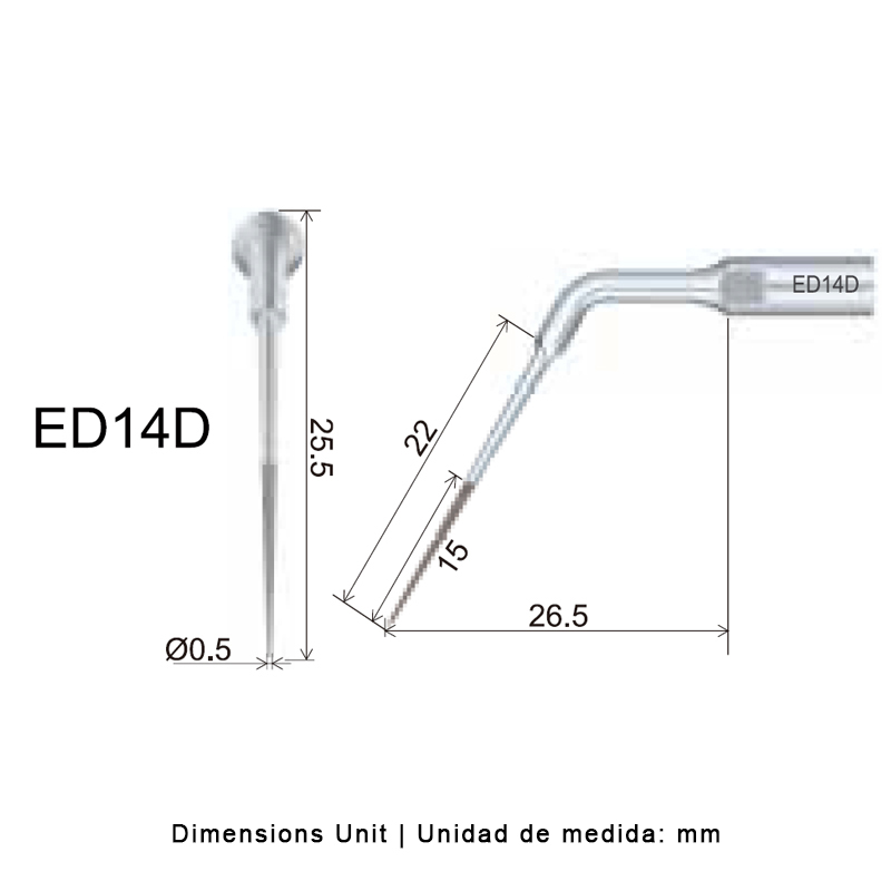 Punta ultrasonidos Woodpecker ED14D endo diamantada Satelec