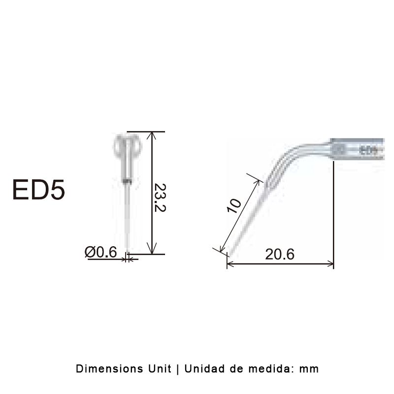 Punta ultrasonidos Woodpecker ED5 compatible Satelec Endo