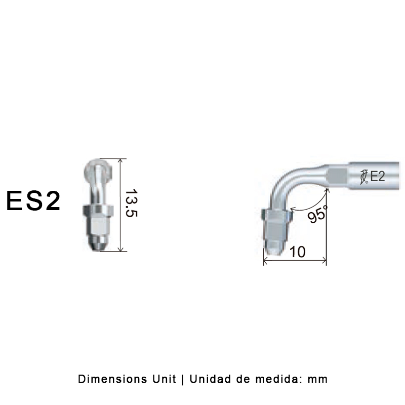 Punta Endochuck Woodpecker ES2 compatible SIRONA para endodoncia.