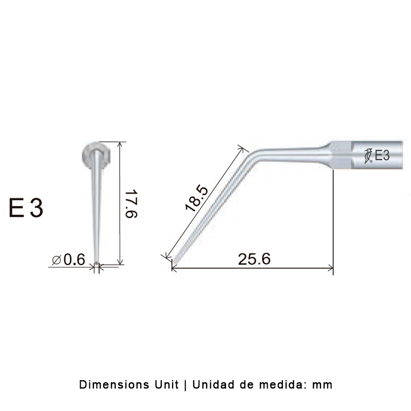 Punta ultrasonidos Woodpecker E3 Endo compatible EMS