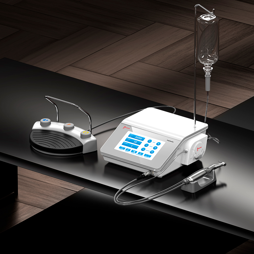 Implanter Led PLUS Woodpecker: motor implantes, contra ángulo 20:1 y micromotor brushless.