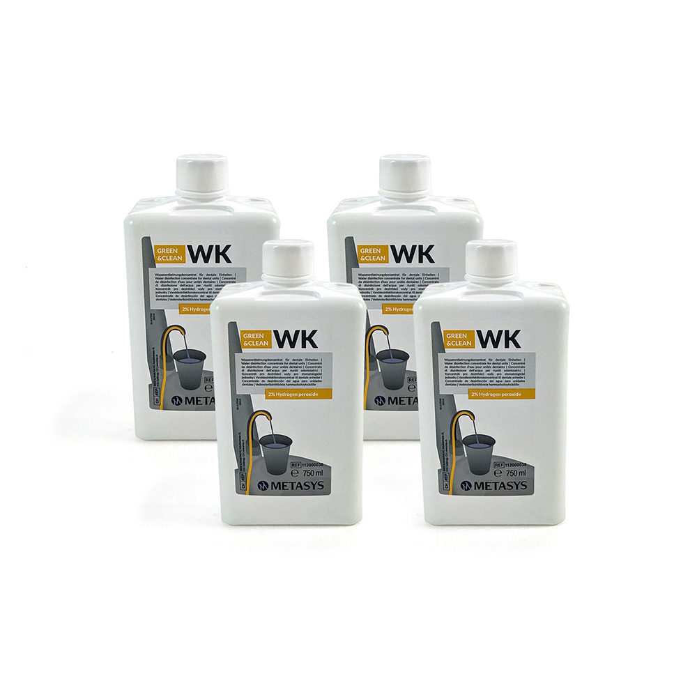 Descontaminante agua dental Green&Clean WK METASYS, 4 botellas 750ml