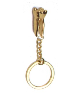 Llavero muela dorada Master. Accesorio dental elegante.