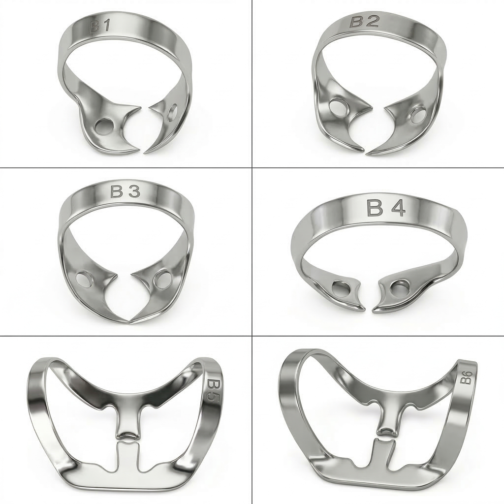 Kit Clamps dentales MASTER B1-B2-B3-B4-B5-B6 para odontología