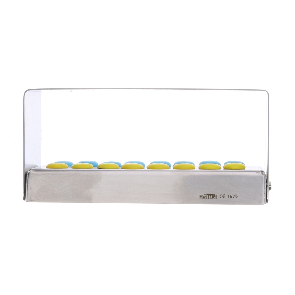 Fresero acero inoxidable MASTER para 16 fresas dentales.