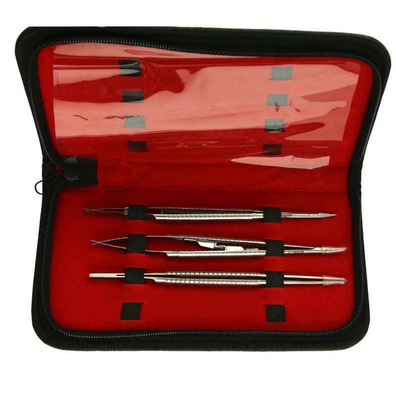Kit Micro Cirugía Master 4u 18cm Punta Curva dental