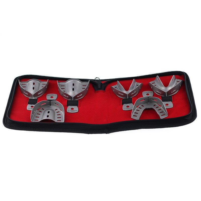 Cubetas impresión perforadas MASTER, set de 6 para odontología.