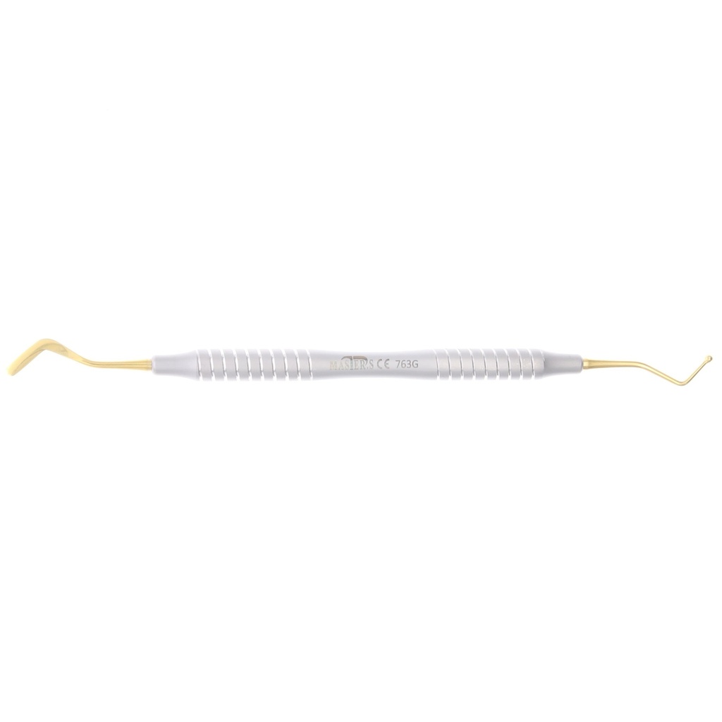 Atacador dental Master titanio doble lanza 8mm azul/dorado mango Tornado.