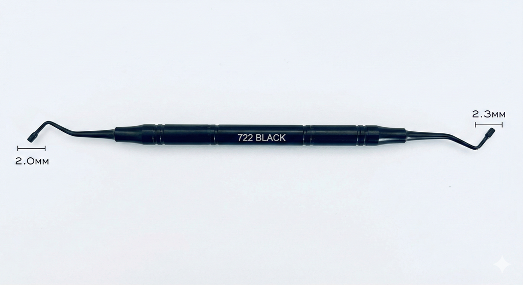 Atacador-Condensador Doble Plano Estriado Negro 2/3mm