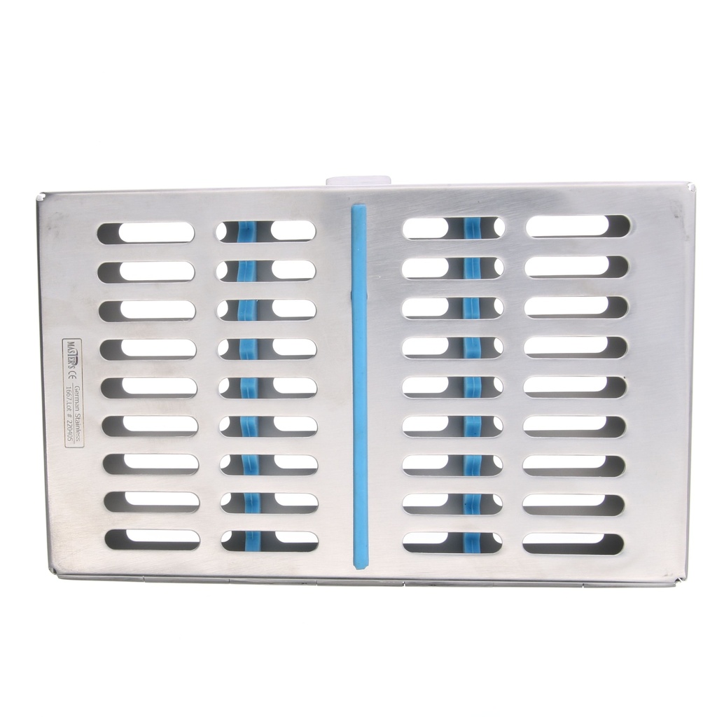 Caja esterilización Master mediana para 10 instrumentos dentales.