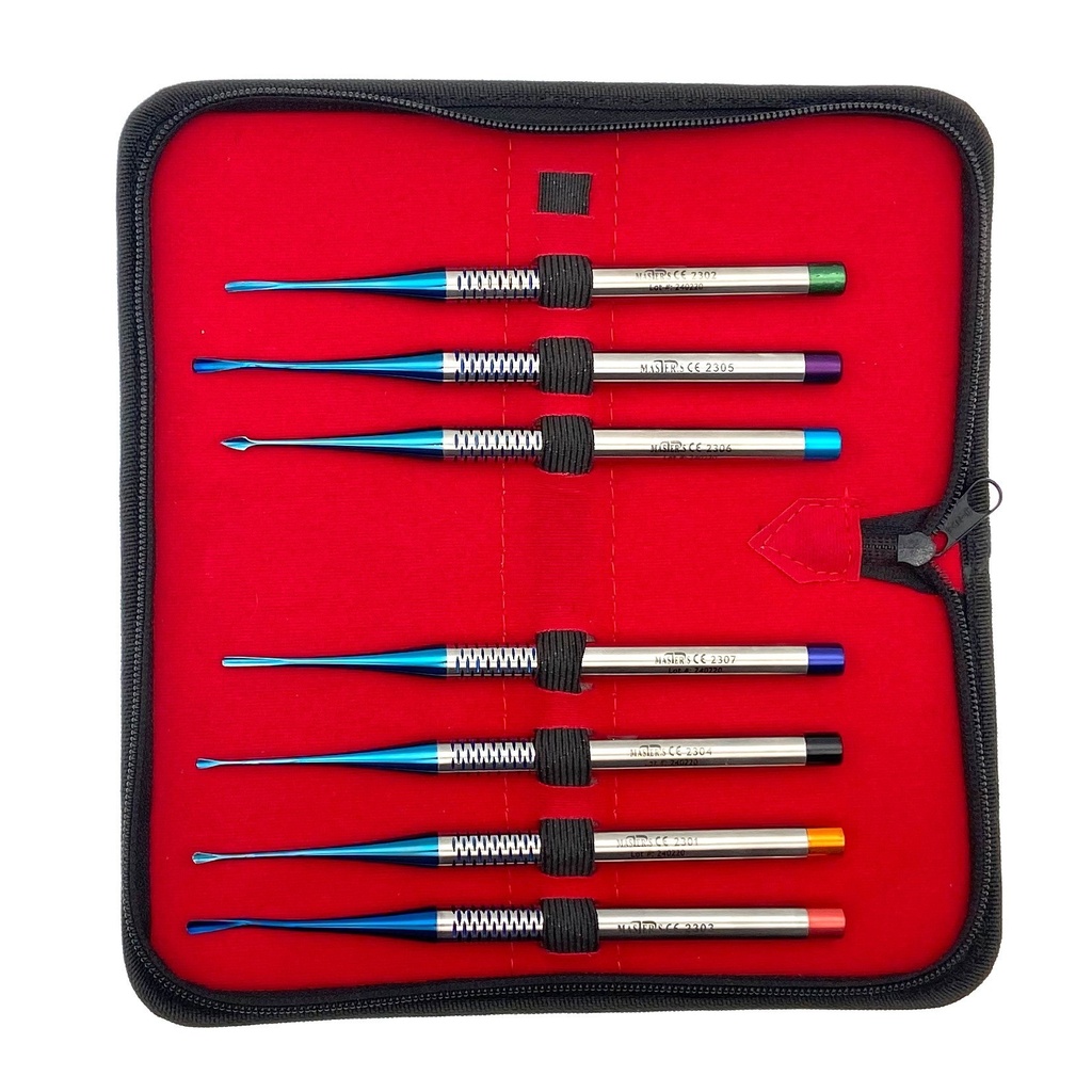 Kit Luxadores Microcirugía Master, puntas titanio. Extracción dental precisa.