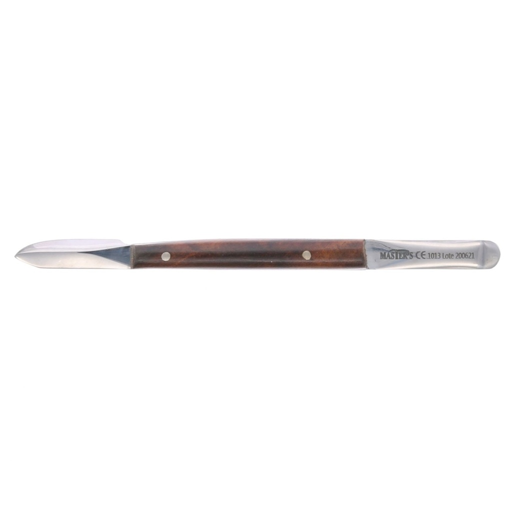 Cuchillo cera Lessmann Master hoja cóncava 12,5cm. Modelado dental preciso.