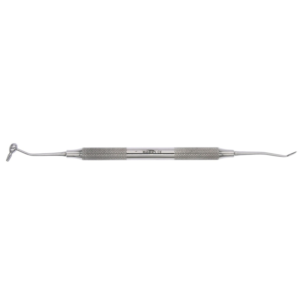 Cureta ósea doble Master con compactador dental.
