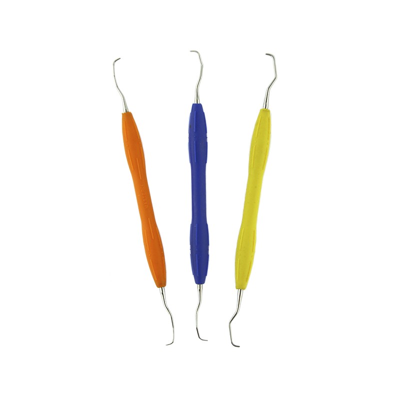 Curetas Gracey Master, set de 7 con mango de silicona. Instrumentos dentales.