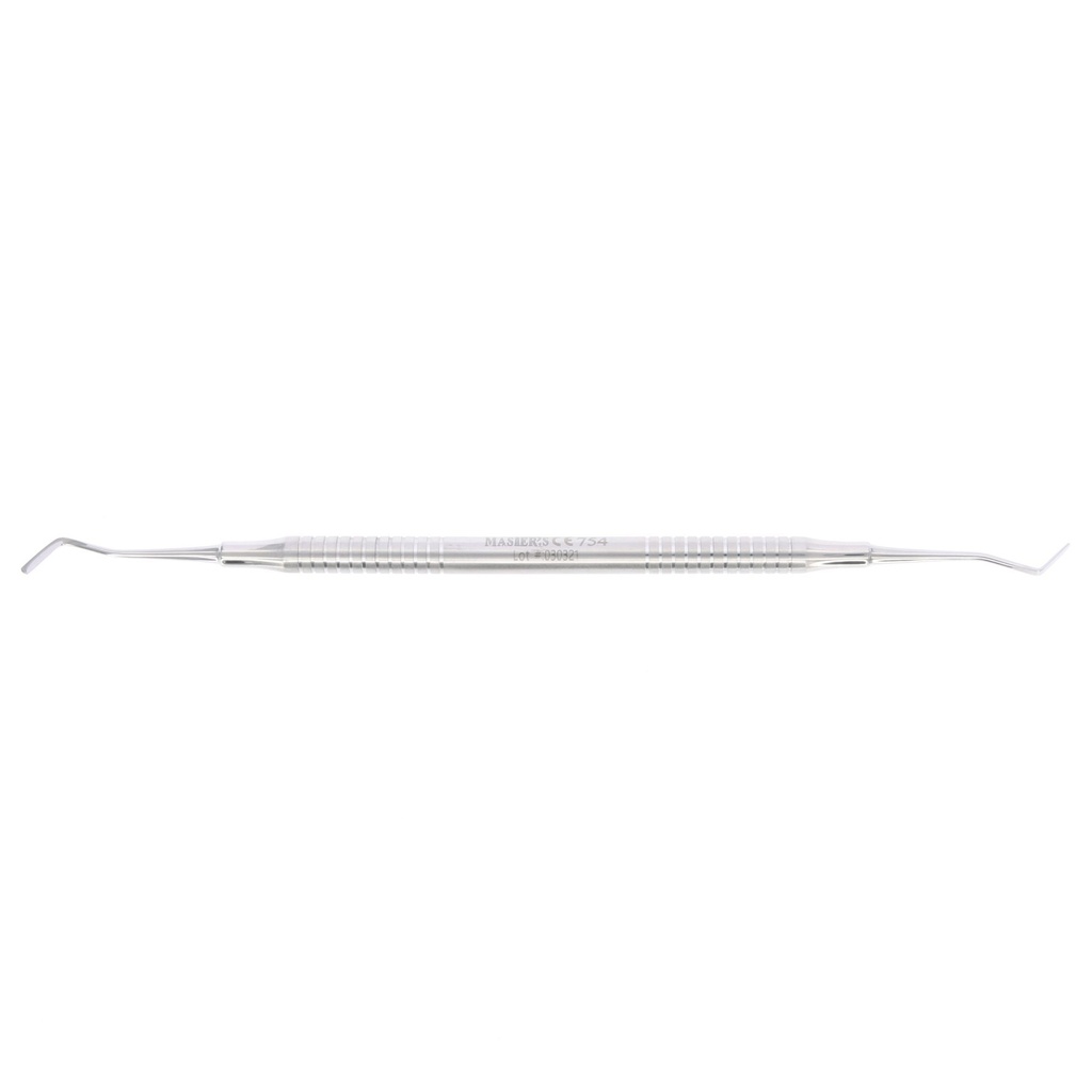 Espátula composite curva 1.8mm Master. Modelado dental preciso.