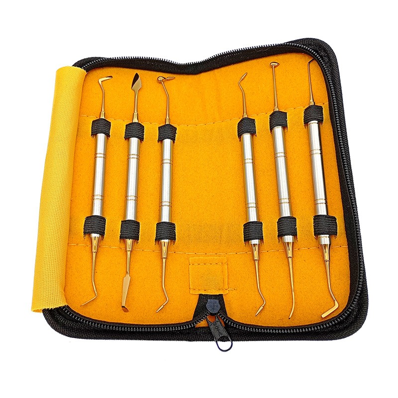 Kit instrumentos composite Master titanio dorado (6 pzas)
