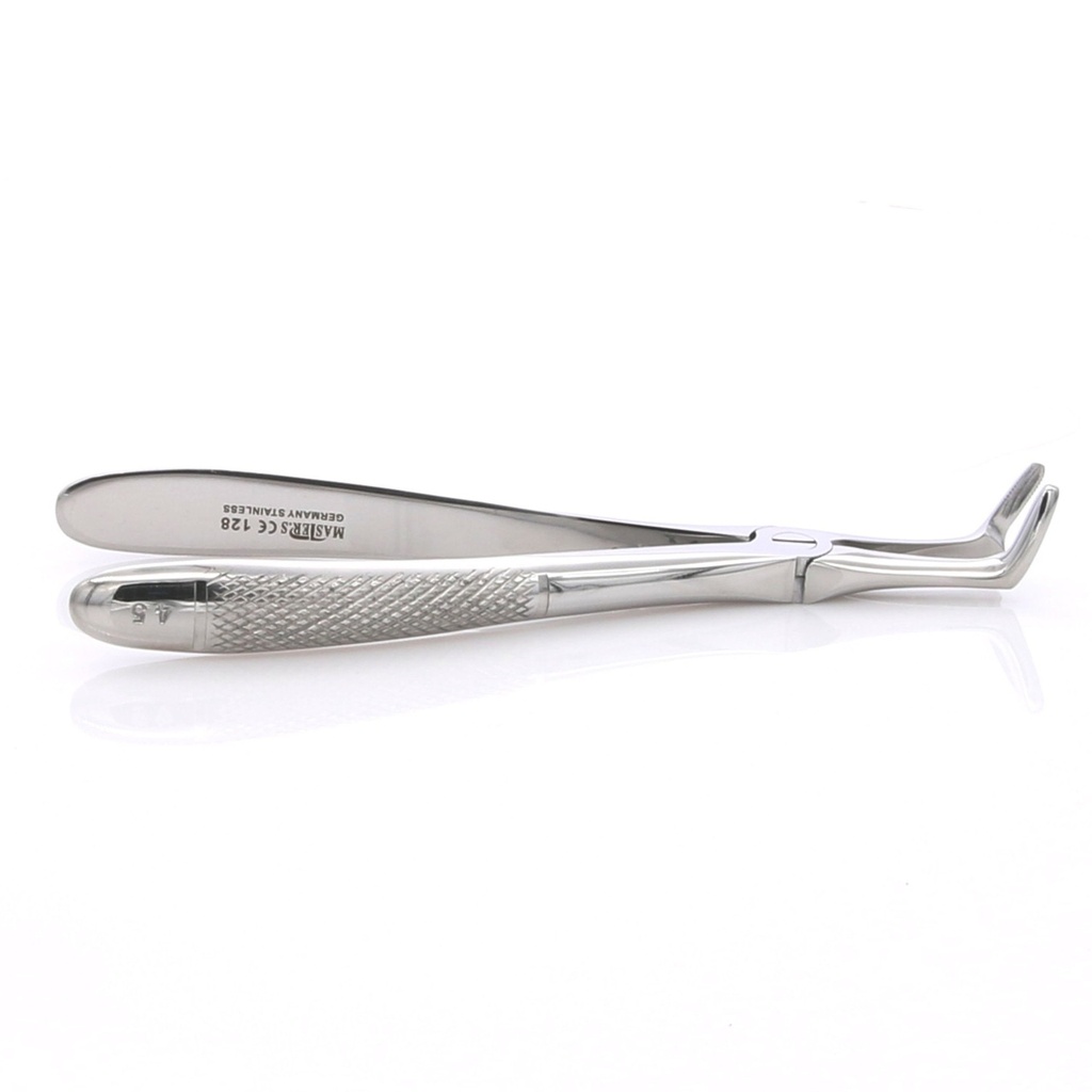 Fórceps raíces inferiores Nº 45 forma inglesa Master. Extracción dental.