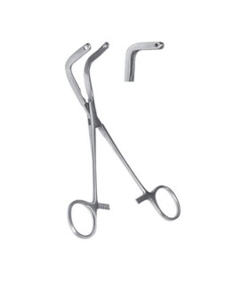 Pinza angulada injertos bloque MASTER. Instrumento dental especializado.