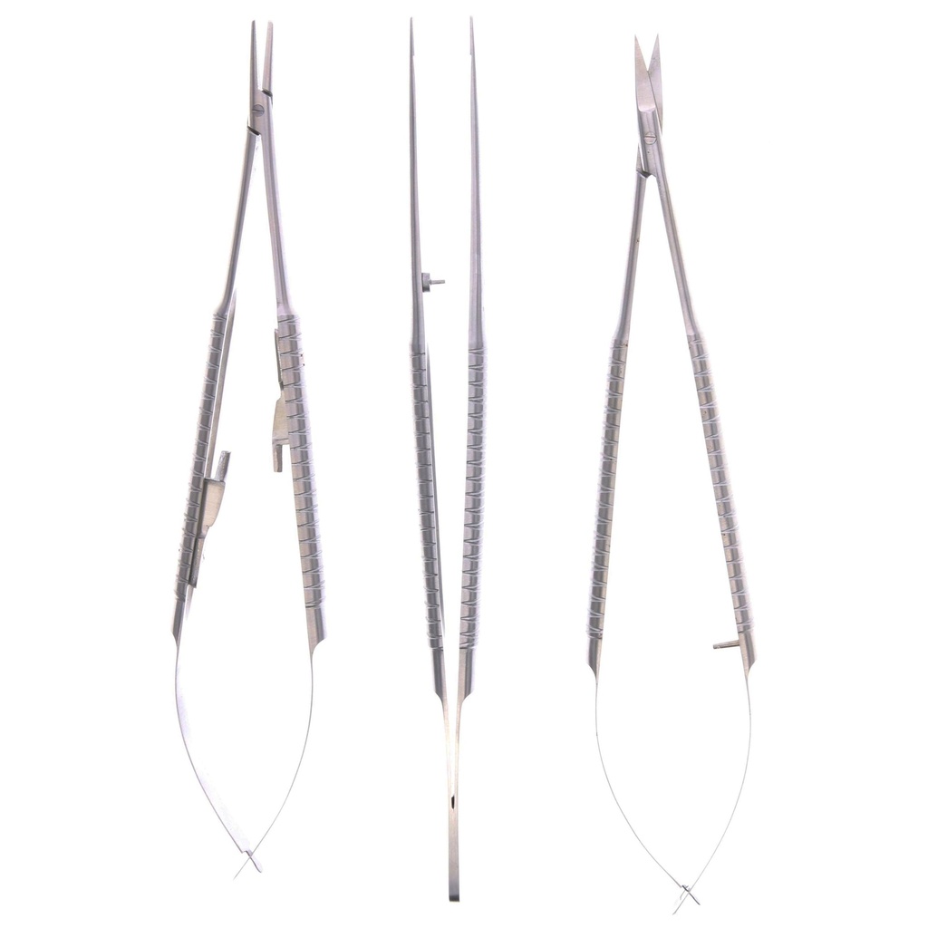 Kit Micro Cirugía Master 3 unidades 18cm punta recta.