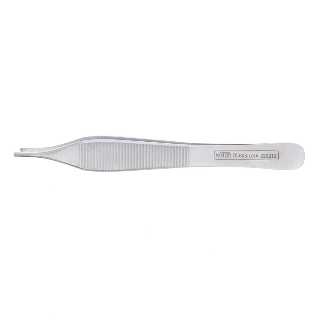 Pinza Adson con dientes Master 12cm para disección dental precisa.