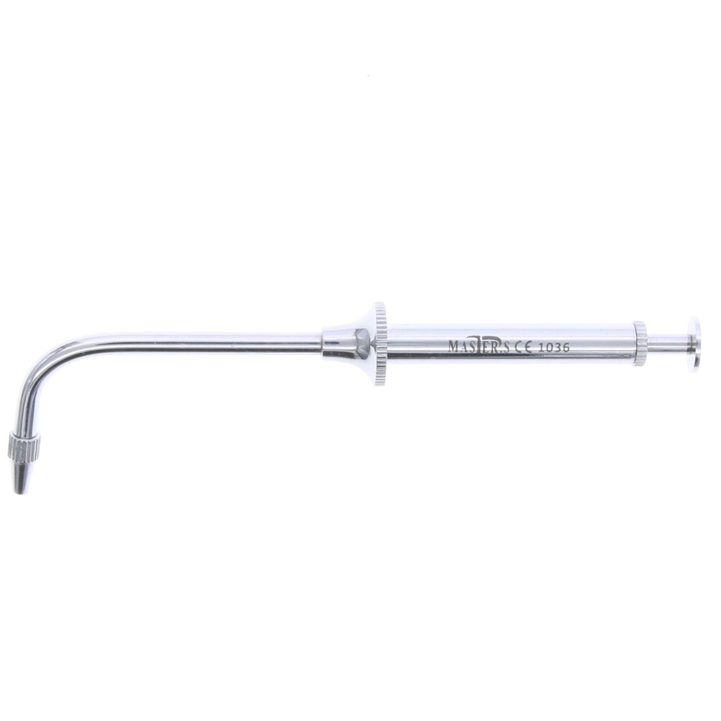 Porta amalgama MASTER, punta angulada 90º. Instrumento dental.