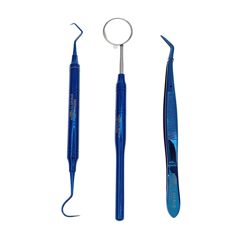Kit exploración implantes titanio azul Master.