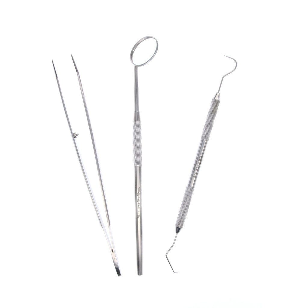 Kit exploración dental MASTER acero inoxidable. Higiene bucal profesional.