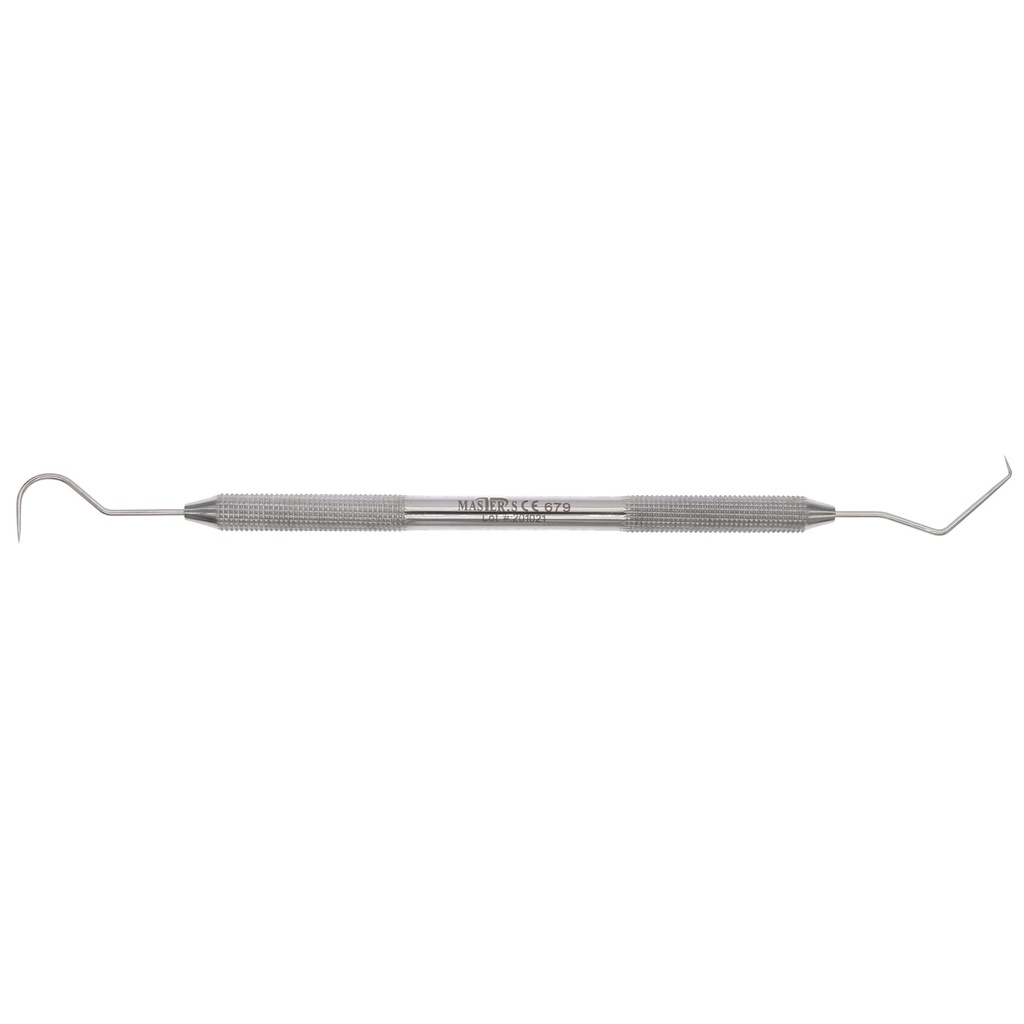 Sonda dental doble Master: exploración redonda y triangular.
