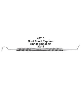 Sonda doble fino ENDO Master mango 8mm para endodoncia.