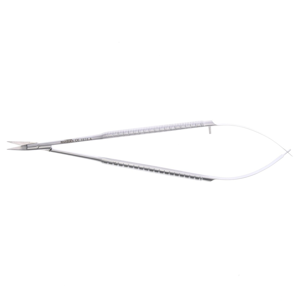 Tijera Microcirugía Castroviejo Curva 18cm Master. Instrumento dental preciso.