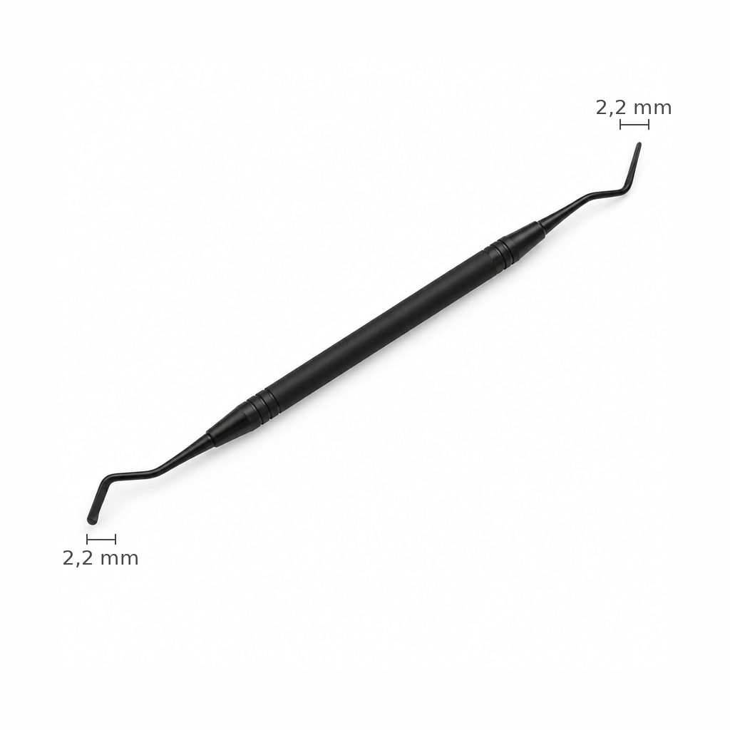 Espatula Composite 2,2mm titanio Entero NEGRO
