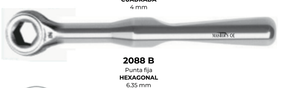 Llave torque MASTER punta fija 6.35mm hexagonal dental