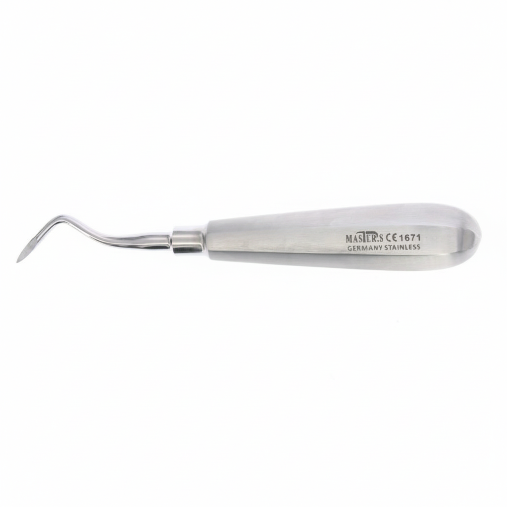 Botador Heidbrink Curvo Master para extracción dental.