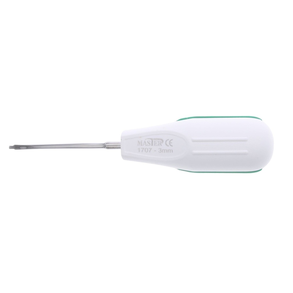 Luxador cóncavo recto con punta MASTER para extracción dental atraumática.