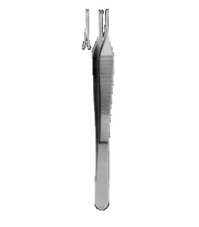 Pinza Adson Micro con dientes Master para microcirugía dental.