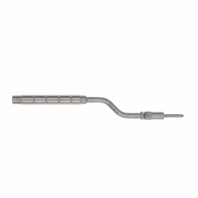 Osteotomo curvo convexo Master con tope de rosca para implantes dentales.