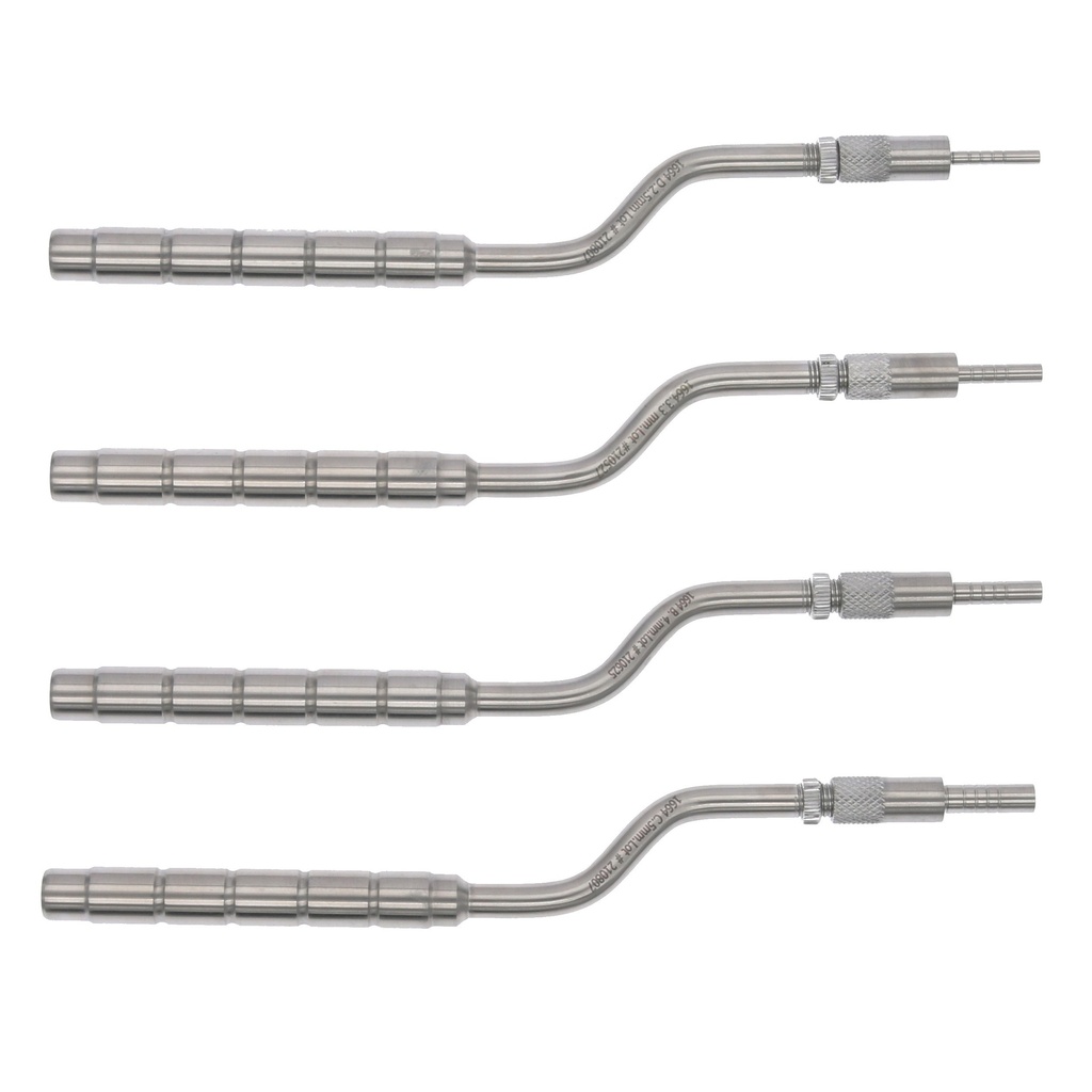 Osteotomo cónico angulado MASTER, tope y punta milimetrada.