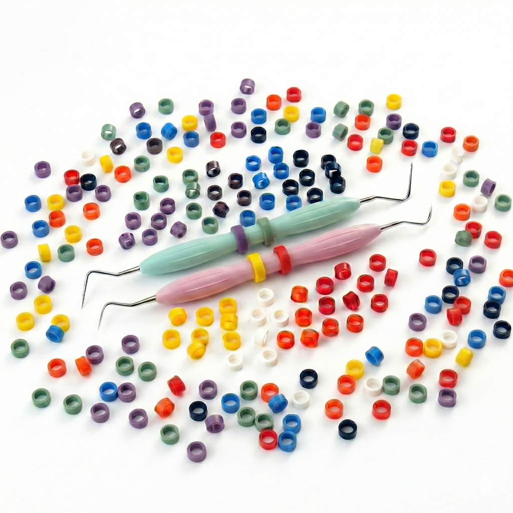 Anillos identificadores silicona Master, 50 unidades. Odontología.