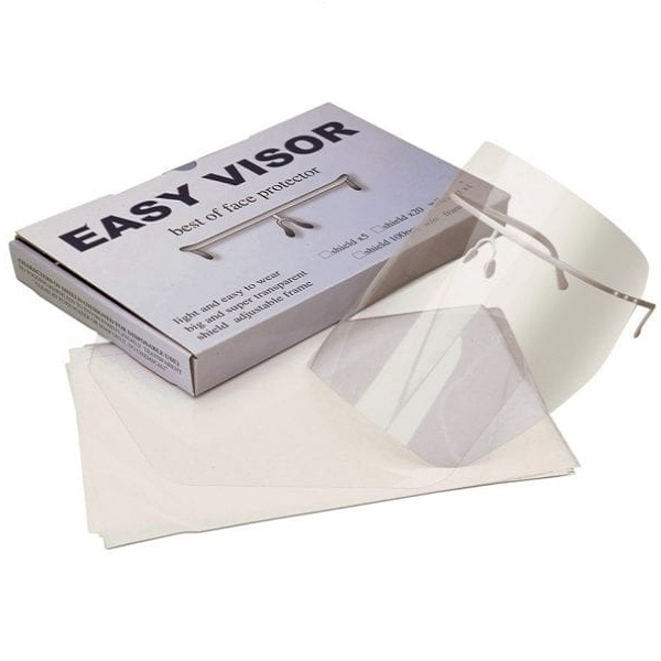 Protector facial MESTRA: montura + 10 pantallas protección dental.