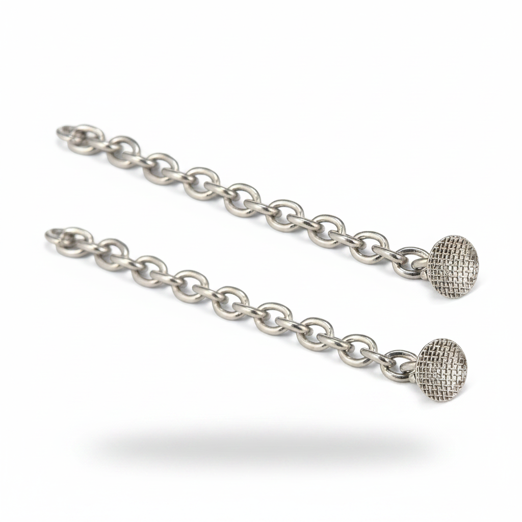 Botón Lingual con Cadena Plata