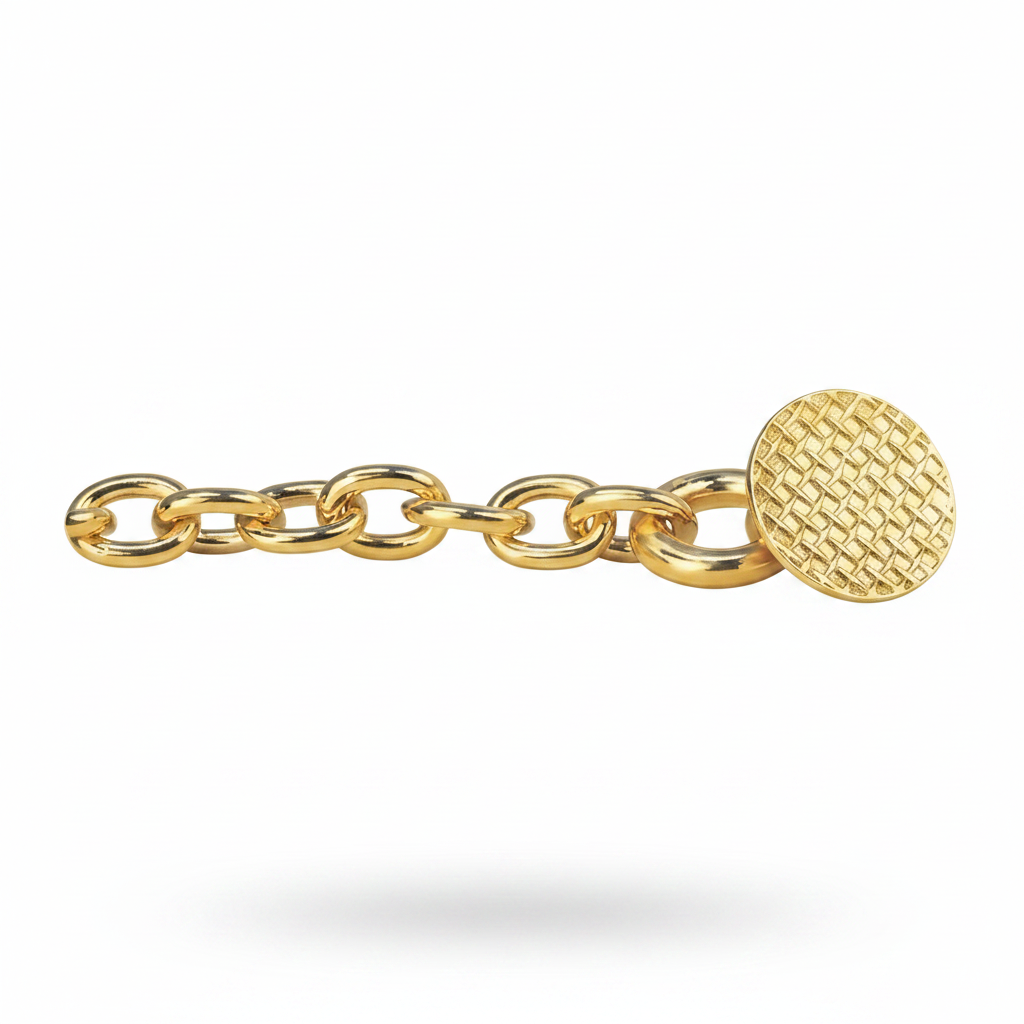 Botón Lingual con Cadena Dorado