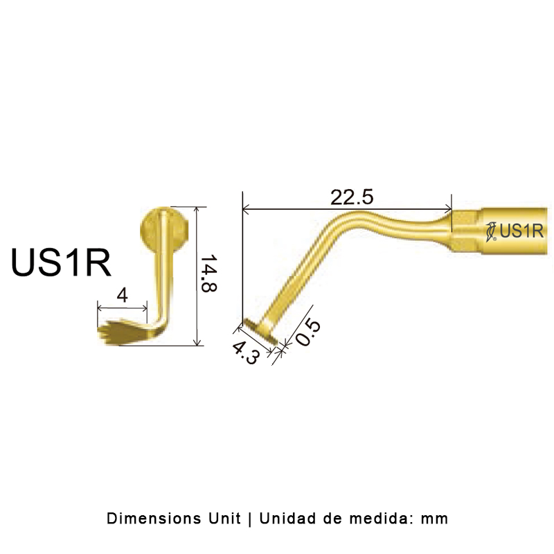 Punta cirugía Woodpecker US1R para Mectron (Cirugía), Woodpecker Surgic Touch, Ultrasurgery y otros | Osteotomía - punta ultrasonidos Woodpecker.