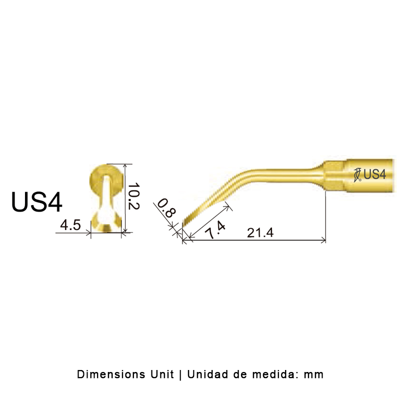 Punta cirugía Woodpecker US4 para Mectron (Cirugía), Woodpecker Surgic Touch, Ultrasurgery y otros | Osteoplastia - punta ultrasonidos Woodpecker.