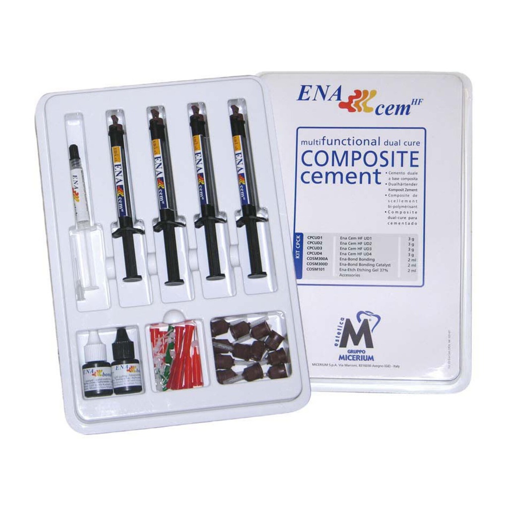 ENA CEM HF Intro Kit · Cemento dual (4 jeringas 3 g + adhesivo)