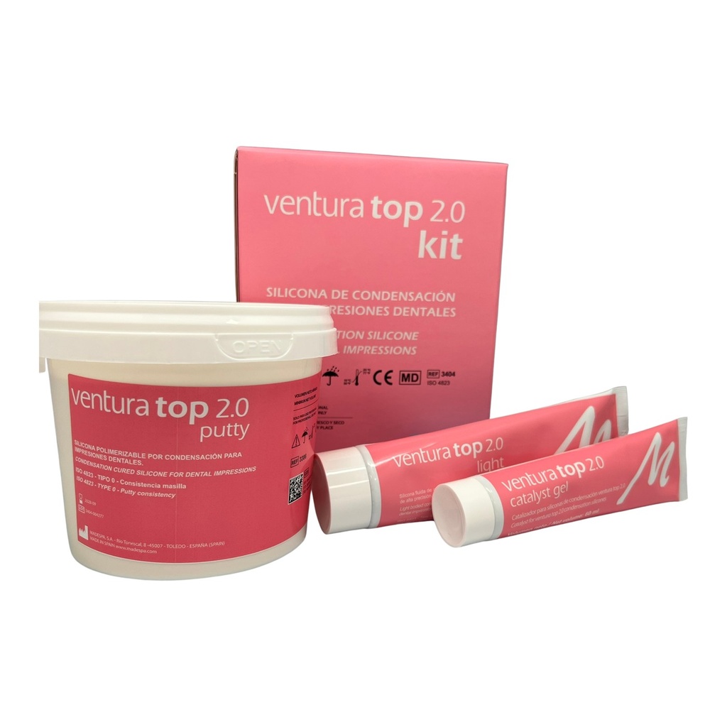 Ventura Top 2.0 Kit · Silicona de condensación (Putty + Light + Catalyst)
